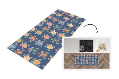 Keukenloper - Loper keuken - Patronen - Schildpad - Dieren - 120x50 cm - Keukenloper vinyl