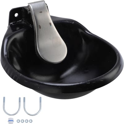 Abreuvoir Automatique pour Bétail Bol Acier Épaissi Grande Capacité Bol d'Eau Potable Fontaine à Eau gray