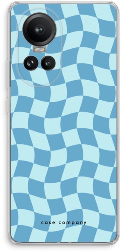 Case Company® - Hoesje geschikt voor Oppo Reno 10 Pro hoesje - Grid Blauw - Soft Cover Telefoonhoesje - Bescherming aan alle Kanten en Schermrand