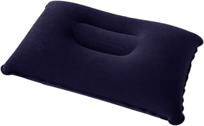 Opblaasbaar Slaapkussen - Nekkussen Reiskussen - Reizen Ontspannen - Ergonomisch Ontwerp - 38x24 cm - Donkerblauw