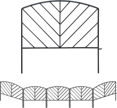 Decoratieve Metalen Tuinafscheiding 5 Stuks - Zwarte Panelen voor Bloem- en Terrasranden