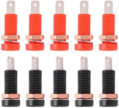 Luidsprekeraansluitingen - Bananenstekkers - Audio Verbinding - Goede Geleiding - 4 Mm 10 Stuks - Rood Zwart