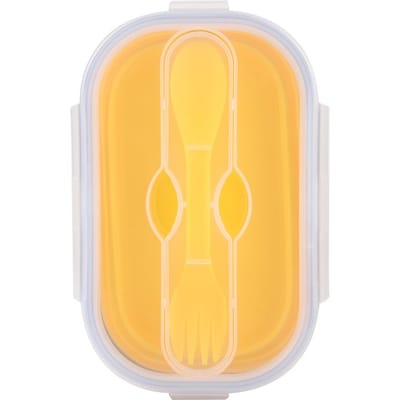 800ml Draagbare Siliconen Opvouwbare Lunchbox Bento Boxen Voedselcontainer voor Buitenreizen geel