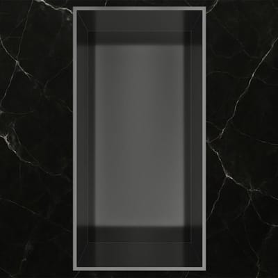 Hotbath &More Inbouwnis - 30 x 15 x 10 cm - Frameless - Geborsteld Gunmetal PVD