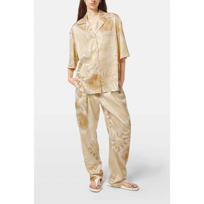 Scotch & Soda Satin Printed Short Sleeve Shirt Abstract Sun Sand Taglia: 34 | Magliette intime Outlet | Donna | Marrone