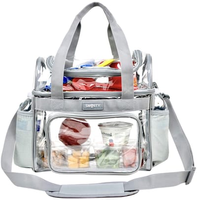 Dailygoods- Transparante Tas Dubbellaags - Waterdichte PVC Handtas - Doorzichtige Rugzak - Voorvak voor Telefoon - Ideaal voor Concerten - Maat 30,5 x 30,5 x 15 cm