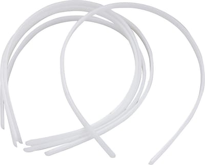 Haarbanden, B: 8 mm, wit, 20 stuk/ 1 doos