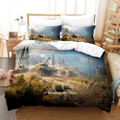 World Of Tanks Beddengoed Collectie Enkel Tweepersoons Volledig Queen King Size Bed Collectie Volwassene Kind Slaapkamer Dekbedovertrek Collecties Anime Beddengoed Set Bed EU Single 135x200cm