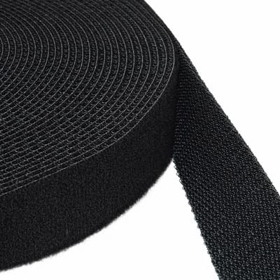 KLITTENBAND DUBBELZIJDIG | Haak + Lus Rug aan Rug | Breedte + Kleur naar keuze | 3, 8 of 25 m | Klittenband Back to Back/zwart, 20 mm x 8 m