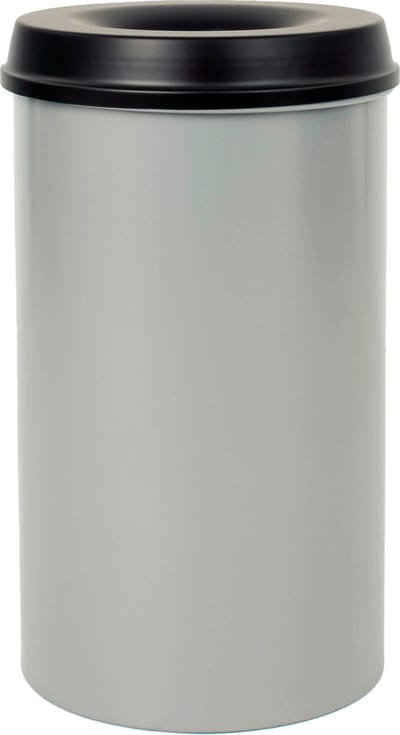 V-Part - Vlamdovende papierbak 20 liter - Steel - aluminiumgrijs, zwart - Prullenbak