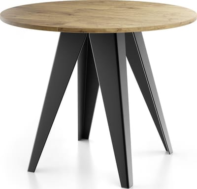 Eettafel Rond - Industriële Tafel - Kleine Keuken - Uitschuifbaar 90-130cm - 90 x 76 cm - Lancelot Eiken