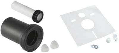 Aansluitset voor Wandtoilet met Geluidsisolatie - D90/110, 180 mm, Wit