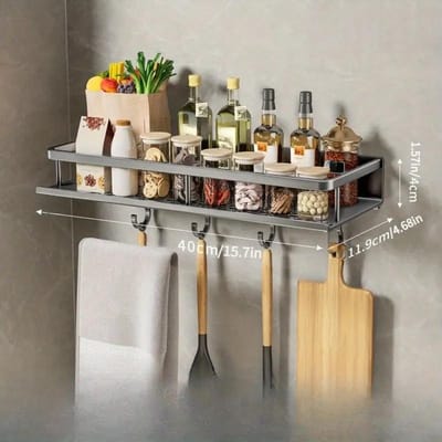 1 support de cuisine multifonctionnel, support de rangement d'épices, support mural pour ustensiles de cuisine, pelle, crochet pour le rangement des articles de cuisine