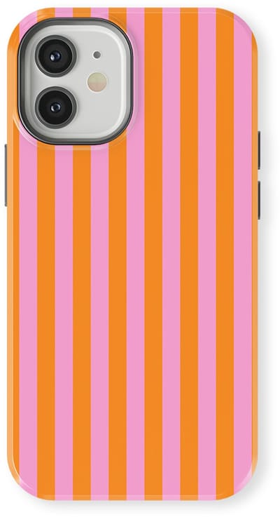 DripCase Gestreept Hoesje geschikt voor iPhone 12 Mini | Backcover met Mag | Stripes Motief | Trendy Case geschikt voor iPhone 12 Mini met Strepen Bubble Beam