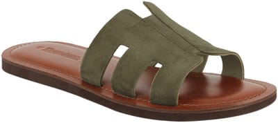 Emia Suede platte leren sandalen