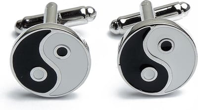 Manchetknopen - Yin Yang Symbool Yoga Teken Wit Zwart