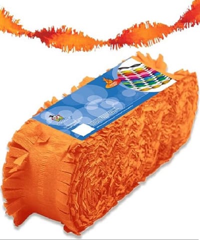 Crepe Papier guirlande Oranje Brandvertragend - 24 meter.