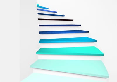 Fotobehangkoning - Behang - Vliesbehang - Fotobehang Trap naar de Hemel - 3D - Towards the sky - 150 x 105 cm