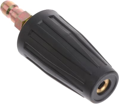 Hogedruk Mondstuk - Reinigingsspuit Turbo - Opritten Schoonmaken - Roterende Turbine Werking - 10x5cm - Zwart
