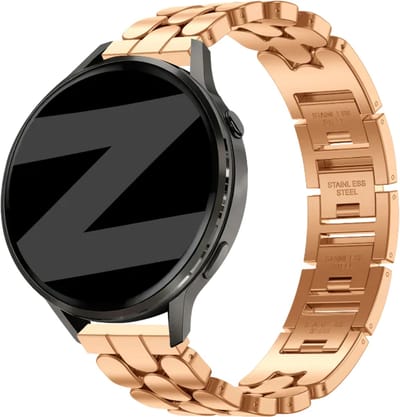 Bandz Stalen 'Oval' bandje geschikt voor Huawei Watch GT 6 - 41mm / GT 5 Pro - 41mm / GT 5 - 42mm / GT 4 - 41mm / Fossil Gen 6, 5e - 42mm / Charter HR / Q Venture Gen 4-3 / Xiaomi Watch S4 - 41mm / Withings ScanWatch 2, 1 & Light Rosé Goud