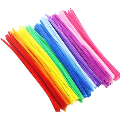 Barre de torsion de couleur macaron 100 pièces, Lot de matériaux DIY avec bandes pliantes en peluche simulée, Matériaux pour fleurs faites à la main multicolore