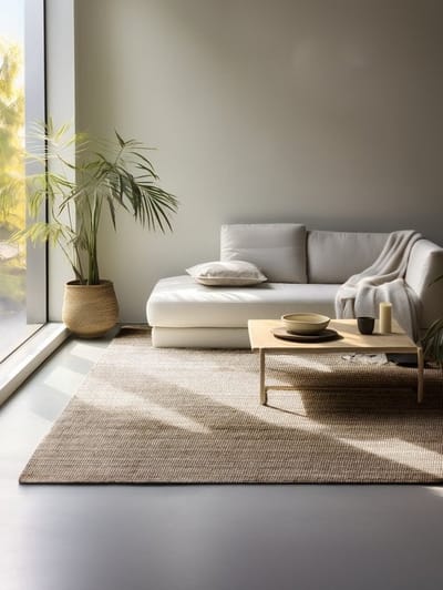 Flycarpets Bouclé Jute Handgeweven vloerkleed - Jaipur - Naturel / Grijs / Bruin - 60x90 cm
