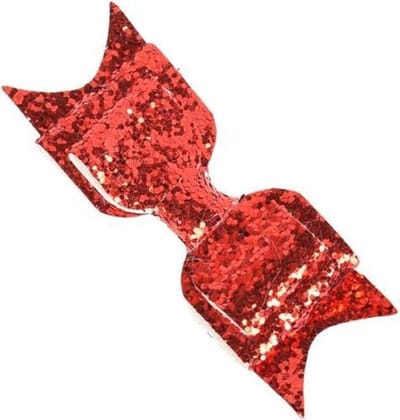 Haarspeld - Haarclip met Glitter - Glamour - Party - Grote Strik - Voor o.a. Kerst of Gala - Rood