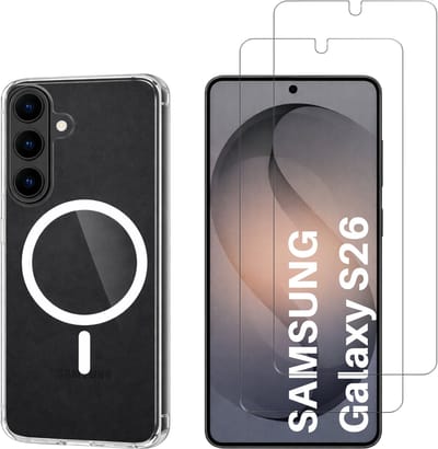 Samsung Galaxy S26 Hoesje backcover Shockproof siliconen Transparant met geïntegreerde magnetische cirkel