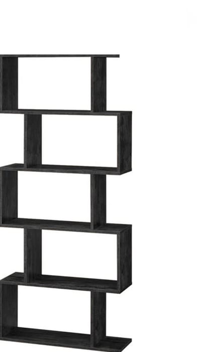 Hoppa! Songmics Boekenkast Vintage - Opbergkast - Rechthoekige Vakken - Kast Voor Boeken - Zwart - 70x24x159 cm (BxDxH)