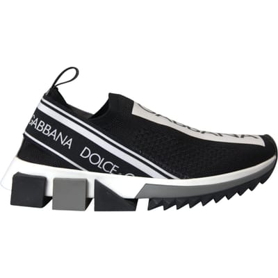 Dolce & Gabbana Zwart Witte Slip On Sorrento Sneakers Schoenen
