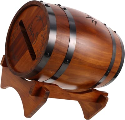 Handgemaakte Houten Kaartendoos - Enveloppenhouder Ton - Feestelijke Ontvangst - Uniek Rustiek Design - 27 x 22 x 22 cm