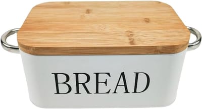 Broodtrommel met deksel - Broodbak Opslagdoos - Brood Vers Houden - Met Houten Snijplank Deksel