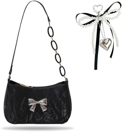 Schoudertas Zwart - Kleine Handtas Dames - Retro Handtas - PU Schoudertas - Multifunctioneel - 12x21x5 cm