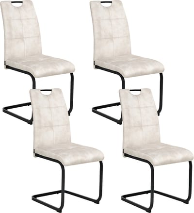 CISCO - Eetkamerstoel set van 4 - Lichtbeige - Polyester