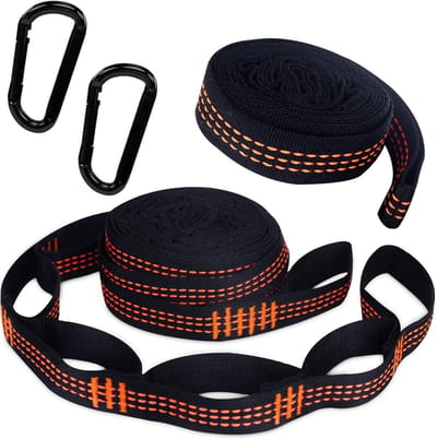 Hangmat Ophangset - Boomriemen Set - Outdoor Ontspanning - 300kg Draagkracht - 2 Meter Lengte - Oranje