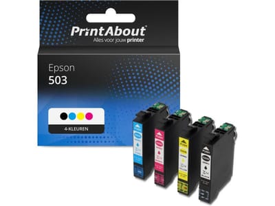 PrintAbout huismerk Inktcartridge 503 (C13T09Q64010) 4-kleuren Multipack Geschikt voor Epson