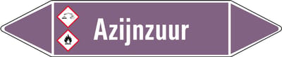Azijnzuur leidingmarkering op vel - basen 126 x 26 mm - 5 per vel