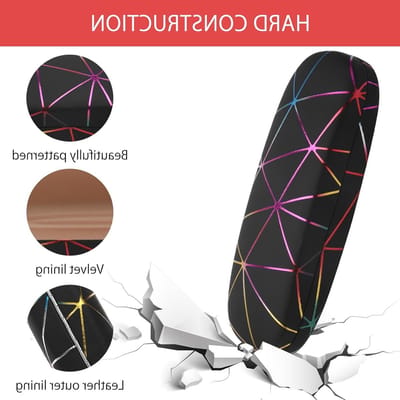 Kleurige Hardcase voor Zonnebrillen en Brillen, Inclusief Schoonmaakdoekje, Draagbaar en Persoonlijk, Geschikt voor Dames en Heren, Multicolor