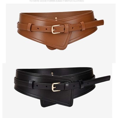Meisjes Slankmakende Trui Overjas Riemen Voor Vrouwen PU Leer Kledingaccessoires Tailleband Brede Riemen Cummerbunds Taille Riem brown