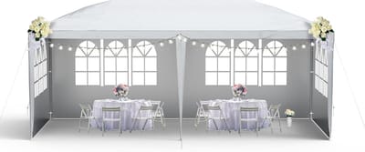 Tuinpaviljoen - Feesttent Gazebo - Feestelijke Bijeenkomst - UV Bescherming - 3 x 6 m - Grijs