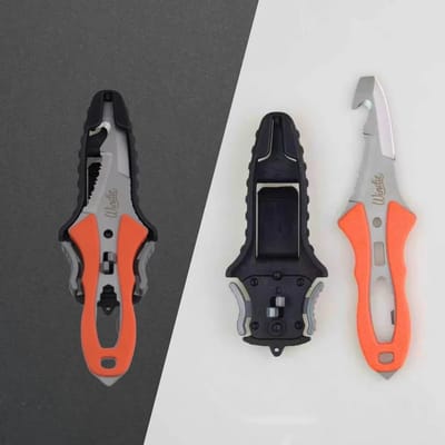 Windie Zeilmes / Marine Reddingsmes – RVS Lemmet met Titanium Coating – Incl. Holster