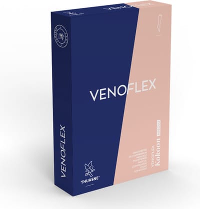 Thuasne Venoflex Kokoon Absolu - Steunkousen Vrouwen - Compressiekousen - Klasse 2 - Beige - Lengte: Normaal-Maat 3