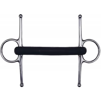 Feeling Stijve Rechte Dikke Full Cheek Rubberen Trens Zilver 13.5 cm