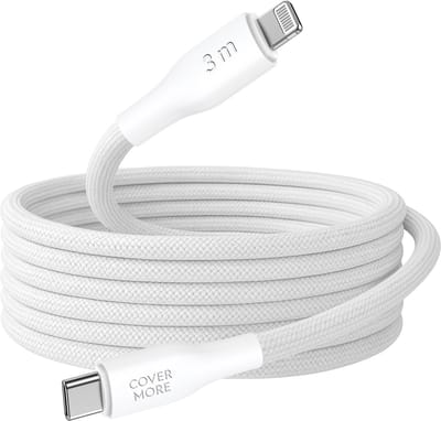 Lange usb C naar Lightning kabel - 3 meter - Oplaadkabel geschikt voor iPhone 14 13 12 11 x - Snellader - Datakabel - Power delivery - Stevig - Wit