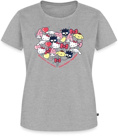 Hello Kitty En Vrienden Ballonnen In Hartvorm Premium T Shirt Dames