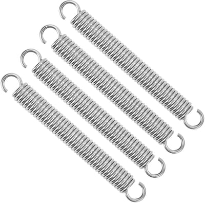 Trekveren Dubbele Haak - Verlengveren Spanschroefveer - Bevestigen Spannen - Roestvrij Staal 304 - 100 mm - Zilverkleurig
