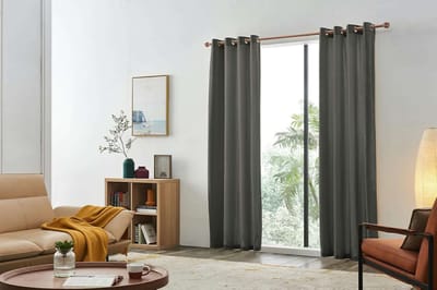 Larson - Velvet Gordijnen - 1.4m x 2.5m - Ringen - Donkergrijs