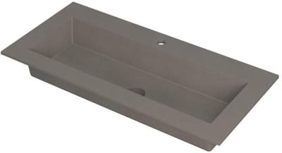 INK Kraft Wastafel Enkele Bak 1 Kraangat - 1000x450x10 mm - Quartz Beton