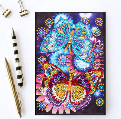 Notitieboekje - NB013 - Vlinders - Diamond painting - compleet pakket - diamond painting by Wietske