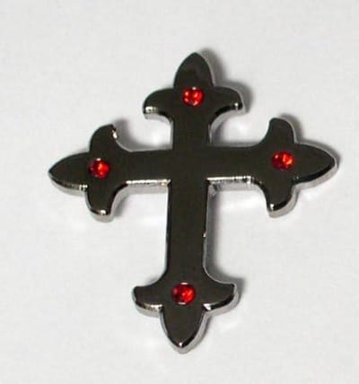 Keltisch Kruis Pin - Gotische Badge - Kleding Accessoire - Handgemaakt Emaille - 25 mm - Zwart